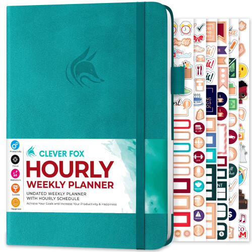 Clever Fox Planner Schedule - Weekly & Monthly Life Planner with Time