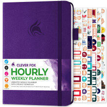 Clever Fox Planer-Zeitplan  undatierter wchentlicher und monatlicher Lebensplaner mit Zeitfenstern, Terminbuch und Tagesplaner, A5 (lila)