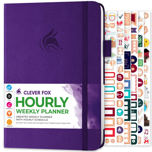 Clever Fox Planner Schedule - Weekly & Monthly Life Planner with Time