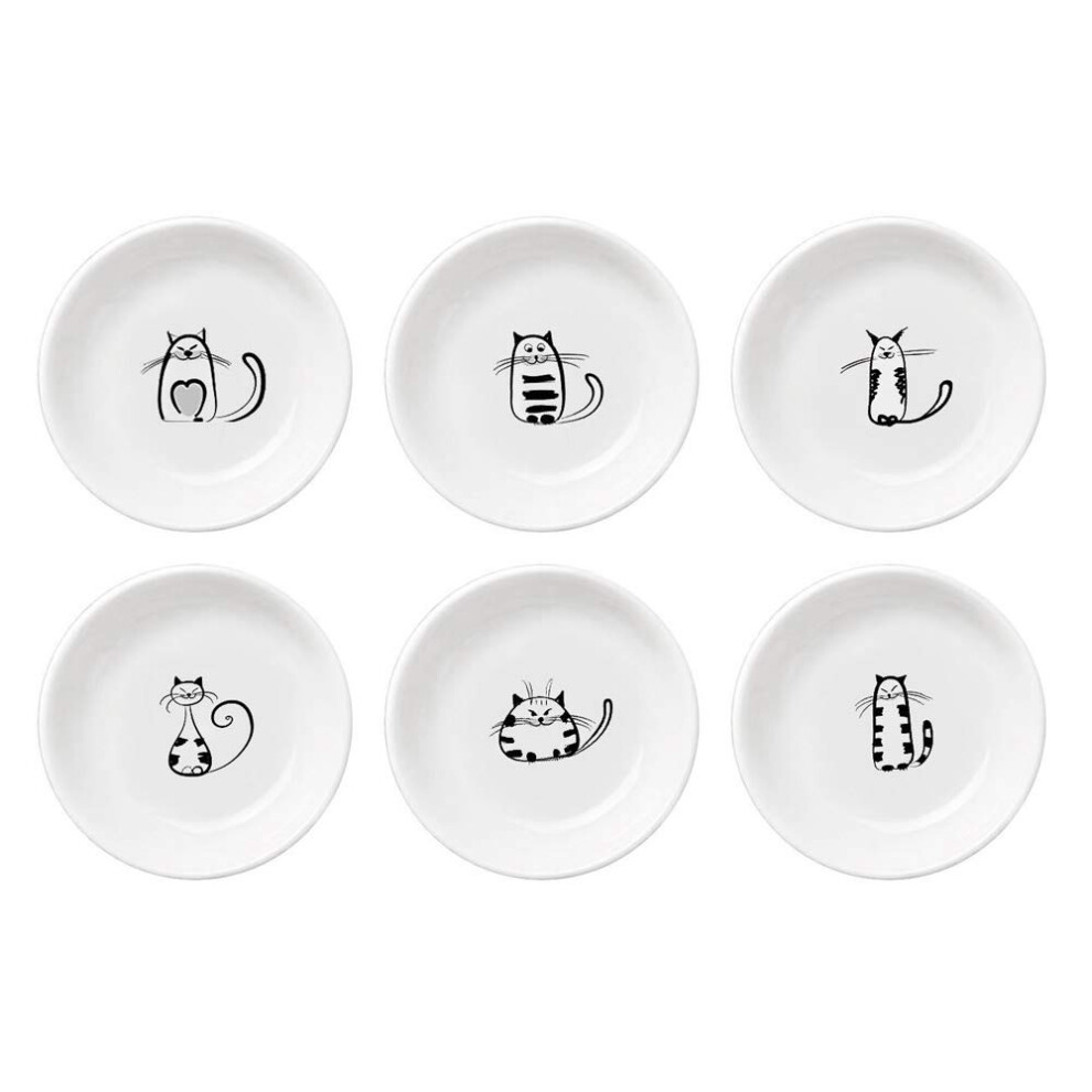 FUYU 6 pi   ces mignon chat c   ramique sauce plat assaisonnement plat dessert assiette collation plat d'accompagnement 4 pouces