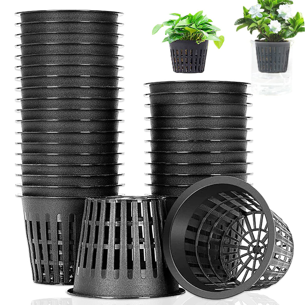 Panxxsen 50 PCS 3 Inch Heavy Duty Net Pots Hydroponic Cups Garden Plas