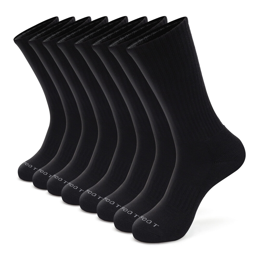 Lot de 8 paires de chaussettes de sport rembourr   es pour femme et homme MONFOOT, noires, taille L