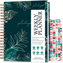 PLANBERRY Groer Wochenplaner Premium  Undatierter Lebens- und Budgetplaner  Organizer und Produktivittsjournal 8 x 10,4 (Green Pastures)