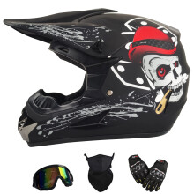 Youth Kids Dirt Bike Motocross Hjelm (Goggles Handsker Ansigtsmaske) 4 STK S?t DOT Godkendt Full Face Motorcykel Hjelme ATV BMX MX Mountain Bike