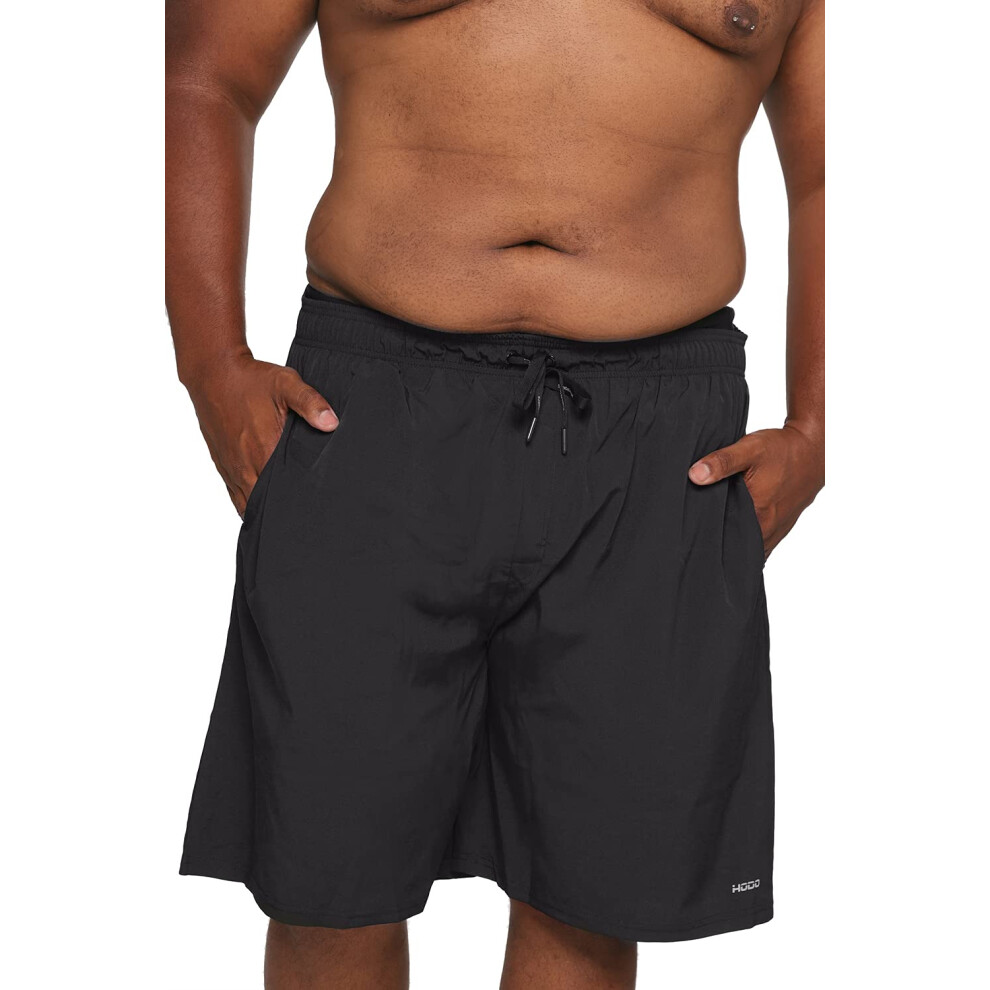 HOdo Mens Big and Tall Swim Trunks Black 5XL