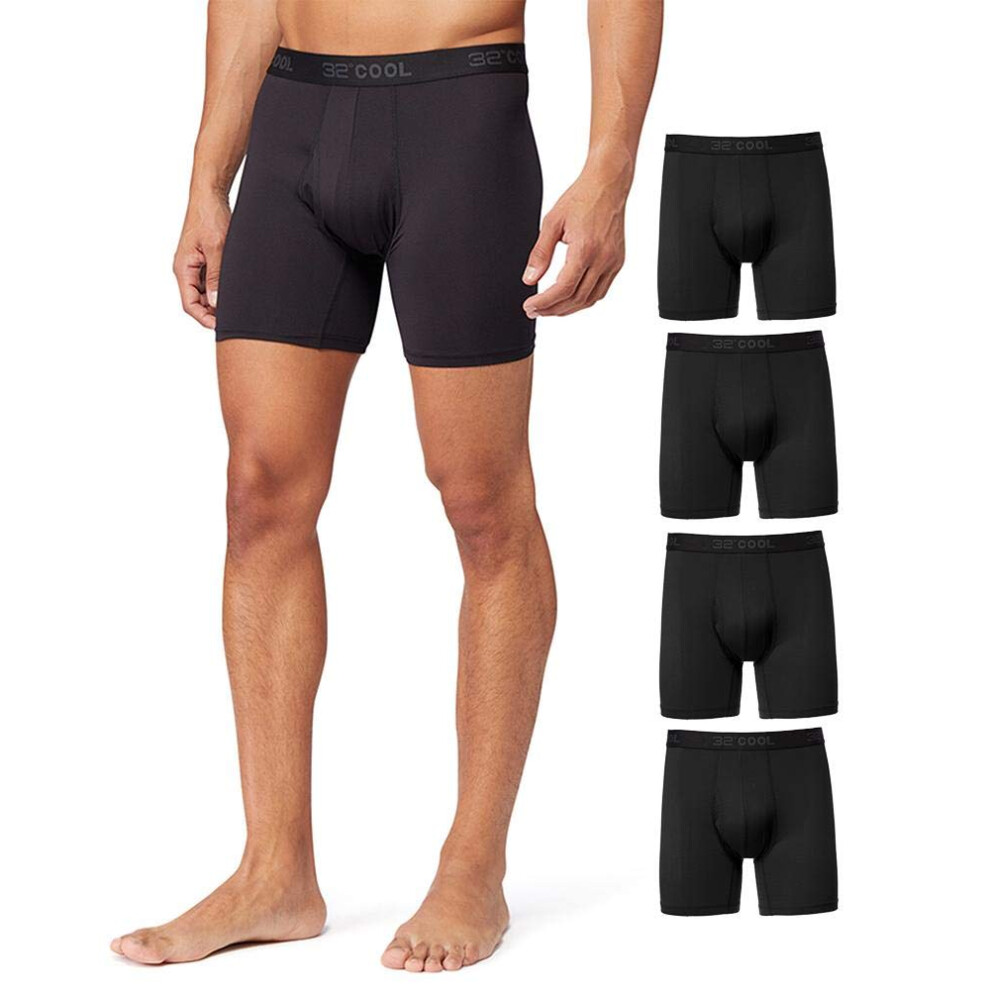 Lot de 4 boxers performants     s   chage rapide en maille active 32 DEGREES COOL pour homme, noir, taille XL
