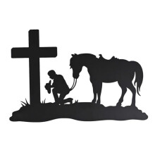 Dicksons WPLQM-24 Wall Hanging Metal Cowboy At The Cross