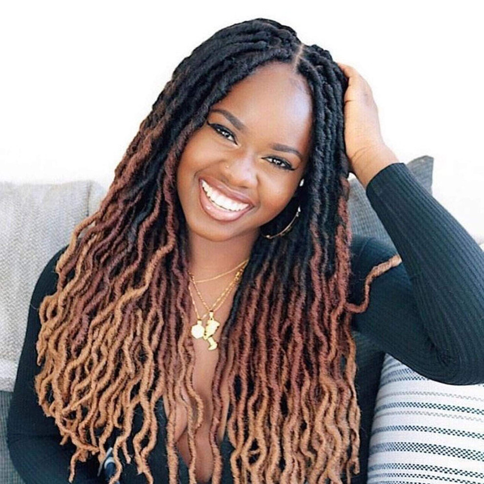 Liyat Unisex 14 Inch Goddess Faux Locs Crochet Hair 6 Packs/Lot Soft Gypsy Locs Wav