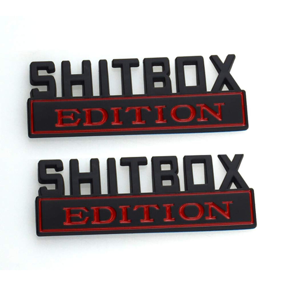 Pair Set Shitbox Edition Emblem 3D Fender Badge Decal Car Truck Replac 789605751578