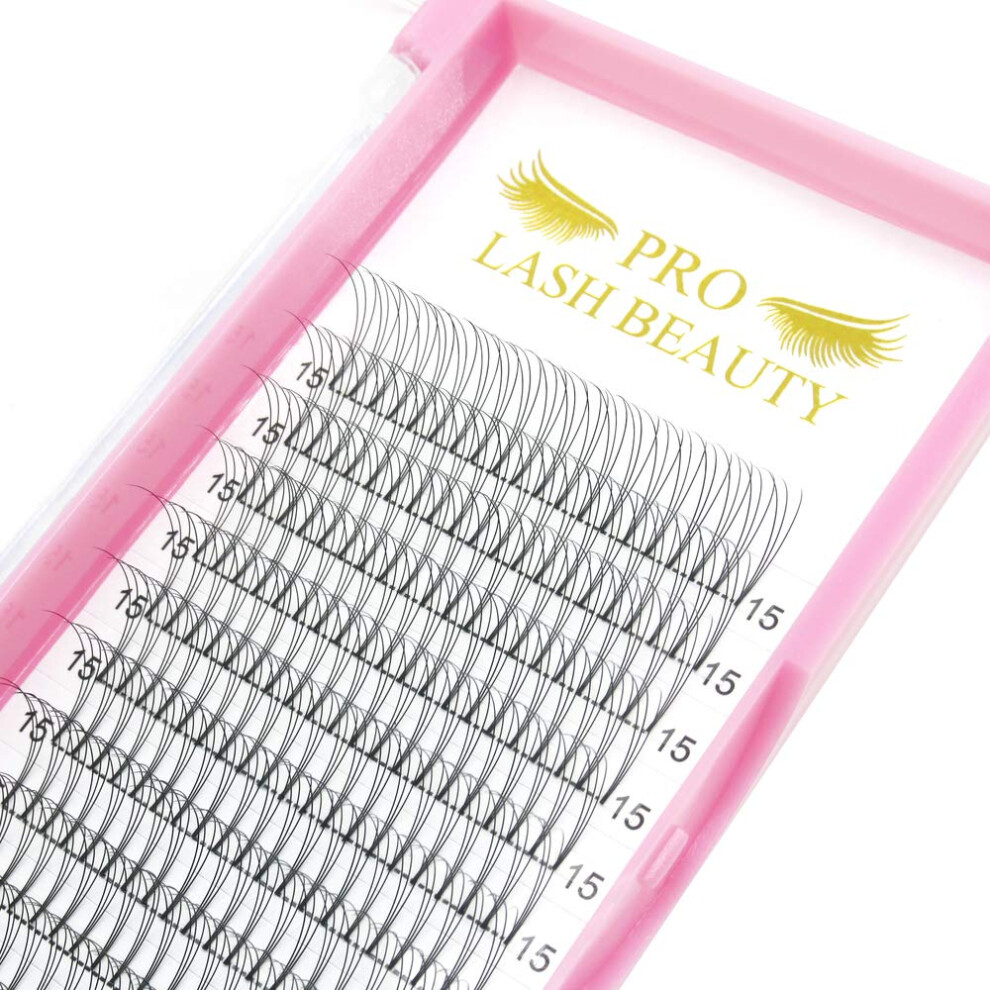 Extensions de cils pr   fabriqu   es en    ventail 3D-c-010-11 Volume pr   fabriqu        tige courte