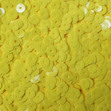 6mm Flat Sequins Yellow Opaque Glossy Medium Center Hole Made in USA