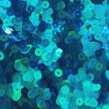 6mm Flat Sequins Crystal Iris Peacock Blue Green Rainbow Medium Center Hole Made in USA