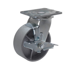Syration Heavy Duty Caster Steel Cast Iron Wheel Tool Box og Workbench Swivel Caster 1000 lb kapacitet (5 tommer 1 bremse)