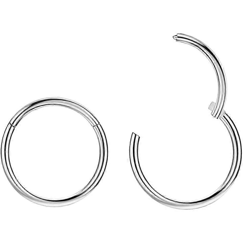 Konhill (Rainbow-16G-Diameter-8Mm, One Size) 316L Surgical Steel Hinged Nose Rings Hoop 20G 18G 16G 14G 12G 10G 8G 6G, Diameter 5Mm To 22Mm, Gold - Rose Gold