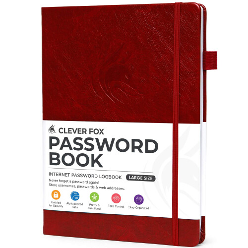 Clever Fox Password Book with tabs. Internet Address and Password Orga 1