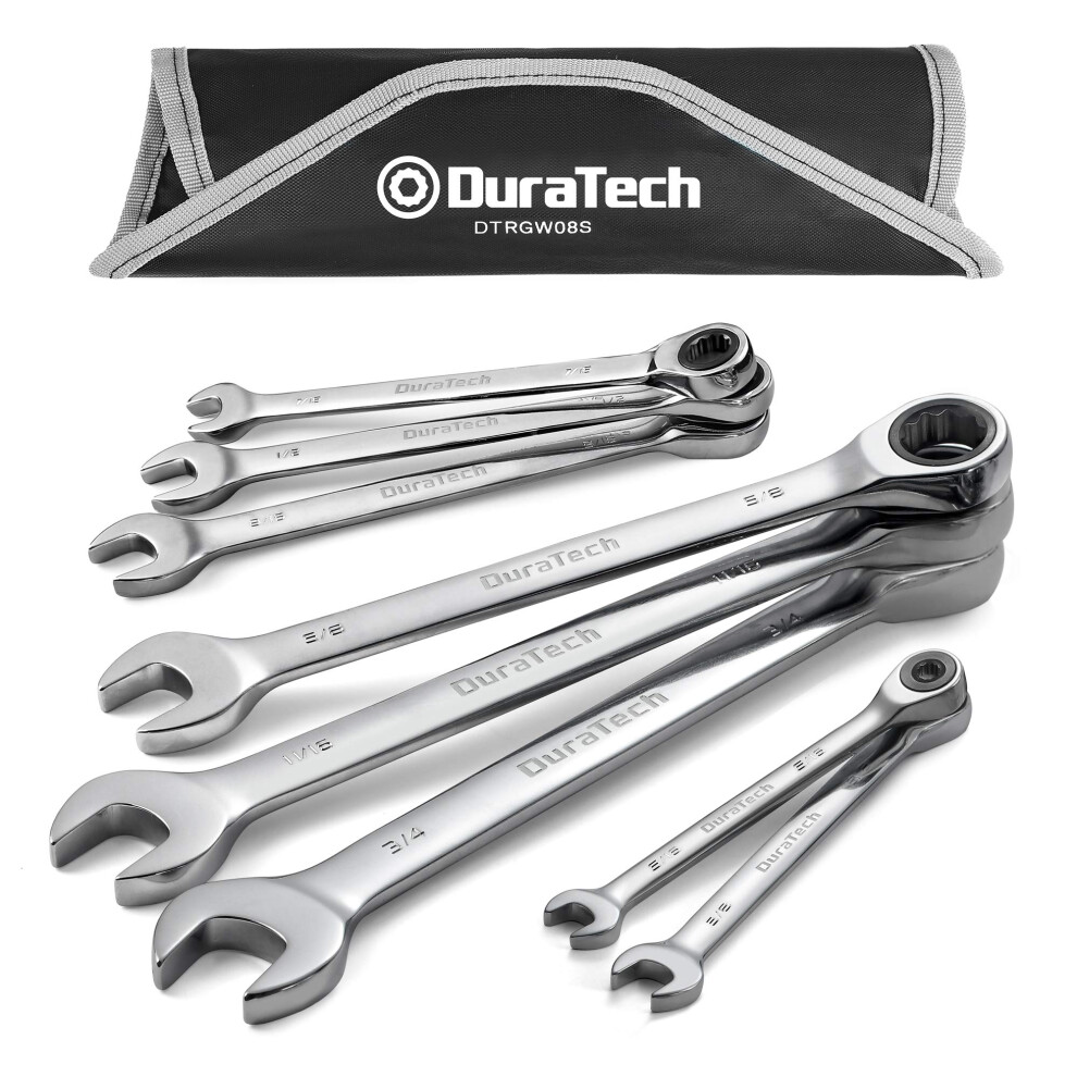 Duratech Ratcheting Wrench Set Combination Wrench Set Sae 8-Piece 820909680567
