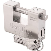 (As show, One size) 94mm Padlock With Key, High Security 5 Keys Heavy Duty 1.1 Kg D-shaped Solid Brass Outdoor Keyed Padlock - Protect Garage Door, Containers, Shed, Shut