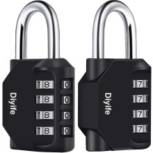(As show, One size) Combination Padlock, [2 Pack]diyife 4 Digit Combination Lock, Padlock For School Gym Locker, Filing Cabinets, Toolbox, Employee Locker, Fence, Hasp, O