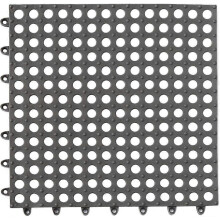 (As show, One size) LINJOU 5PCS Interlocking PVC Floor Tiles with Massage Drain Holes - for Pet area Indoor/Outdoor (Gray)