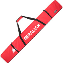 MERALIAN Gepolsterte Skitasche, wasserdichte, vollstndig gepolsterte Einzel-Ski-Reisetasche mit verstellbarem Schultergurt. (ROT 185CM)