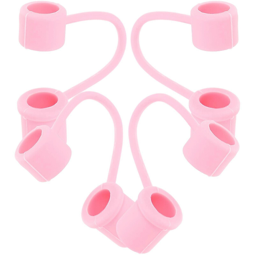 Kricely (As Show, One Size) 4Pcs Reusable Drinking Straw Caps Silicone Straw Toppers Straw End Plugs Straw Tips Covers