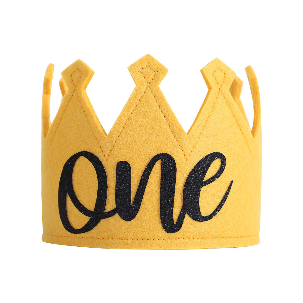 Corona Di Compleanno Gialla Per Il 1° Compleanno, Corona Di Compleanno Per Foto E Sfondi, Decorazione Per Il Primo Compleanno Del Bambino (Gialla Per 1° Compleanno)-image