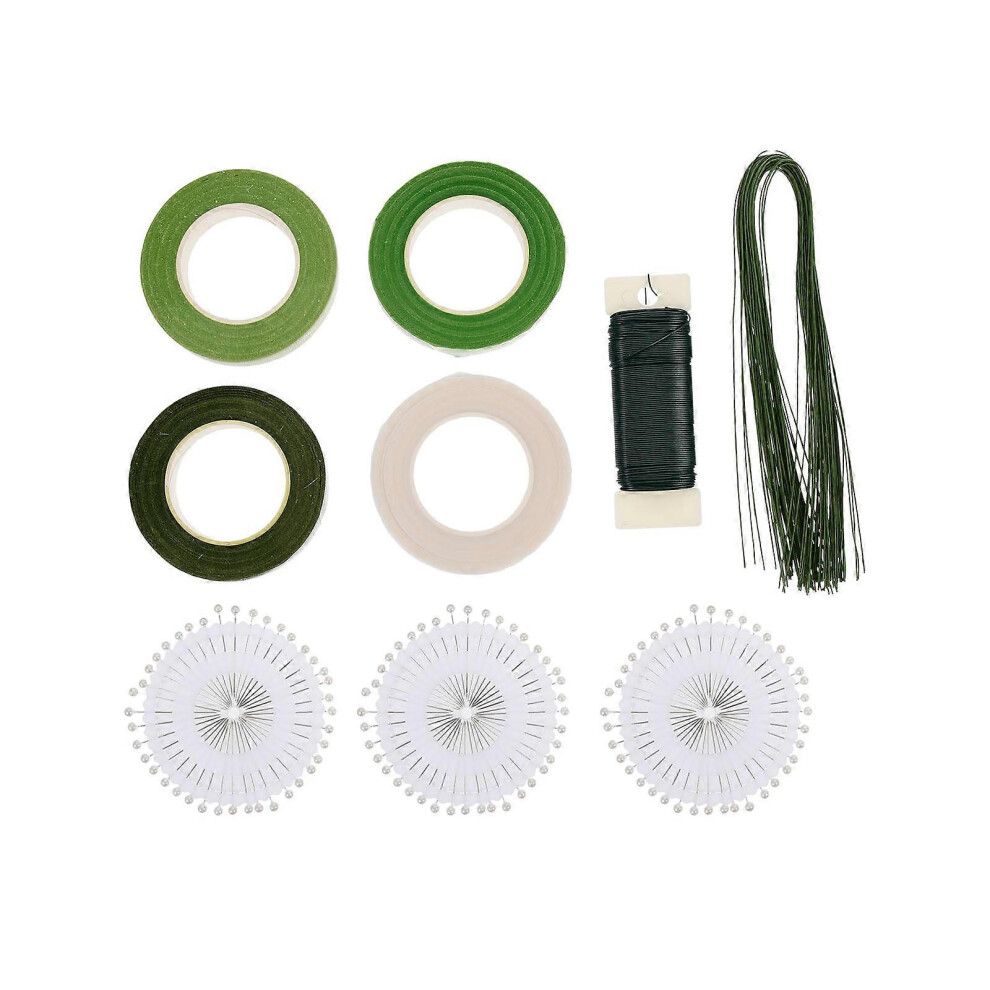 Kricely (As Show, One Size) 1 Set Iron Bouquet Wrap Tape Stem Wrap Florist Floral Arrangement Tool Kit