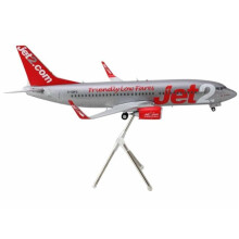 GeminiJets G2EXS1264 Boeing 737-300 Commercial Aircraft Jet2 G-GDFG Gray Metallic with Red Tail Gemini 200 Series 1-200 Scale Diecast Model Airplane