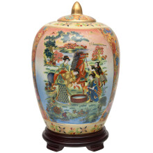Lanterna vermelha 11 """" Horse em Multicolor de vaso de porcelana de prados multicolor
