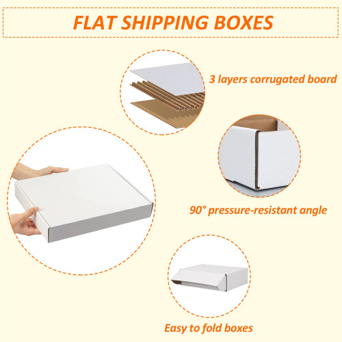 Horlimer 13x10x2 polegadas Caixas de remessa Conjunto de 25 caixas de papel   o corrugadas brancas malailer 2