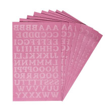 Magfok Flock-Buchstaben zum Aufbgeln, 3/4 Zoll, 8 Blatt (Rosa)