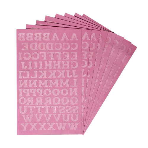 Letras termoadhesivas de Magfok, 8 hojas, 3/4 de pulgada (rosa)