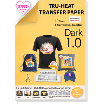 TransOurDream Tru-Heat-Transferpapier fr Tintenstrahldrucker (10 Blatt 21,6 x 27,9 cm), bedruckbares Wrmetransfer-Vinyl fr T-Shirts, Transferpapie