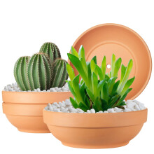 Kleipotten voor Planten met Afvoergat, 4 Stuks Grote Terracotta Bloempot, 7,67 Inch Terracotta Pot
