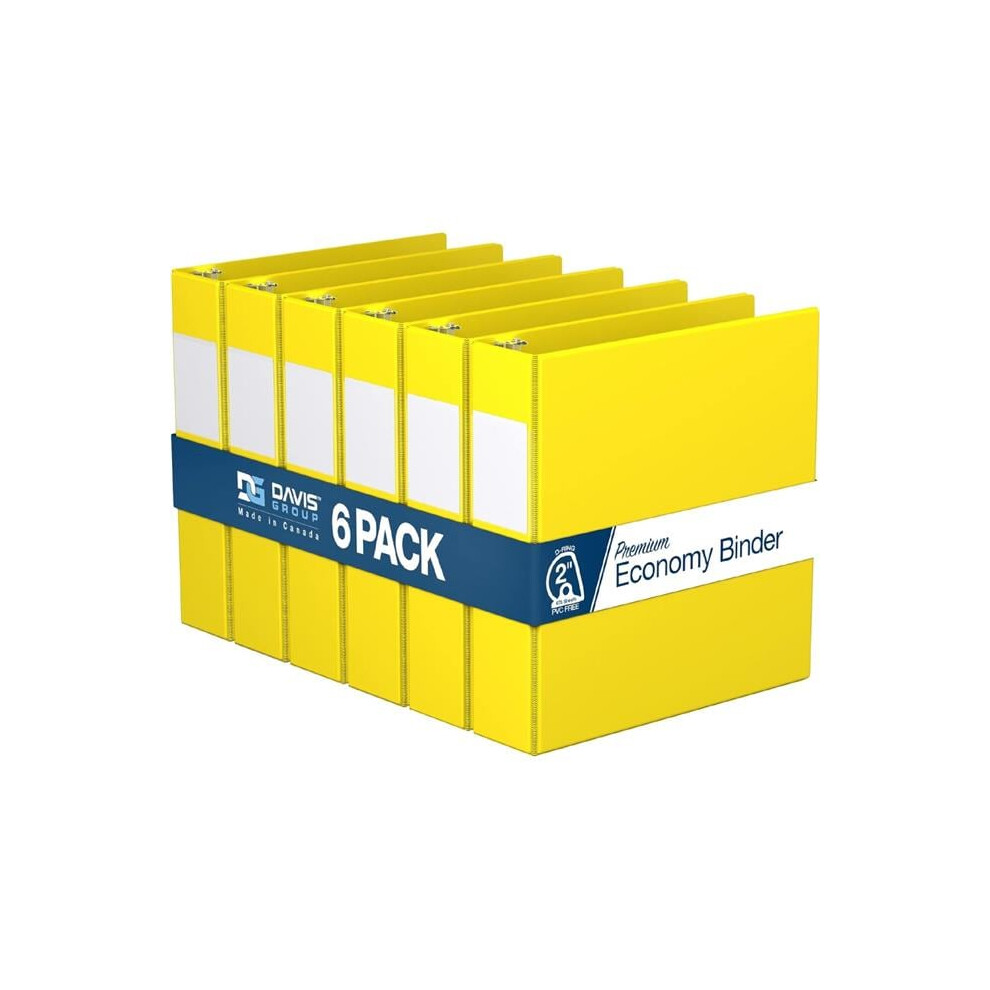 Photos - File Folder / Lever Arch File Davis Group 2304-05-06 Premium Economy, Angle D Ring, Binder, 6 Pack (Yellow, 2')