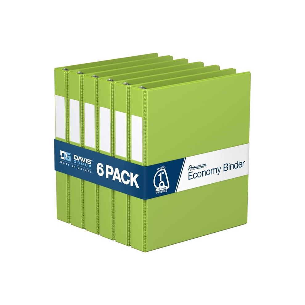Photos - File Folder / Lever Arch File Davis Group 2301-24-06 Premium Economy, Angle D Ring, Binder, 6 Pack (Lime Green, 1')