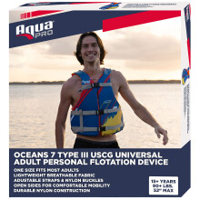 Oceans 7 USCG Universal Fit redningsvest i voksenst?rrelse - Type III PFD Passer til brystst?rrelse 30 - 52 - Fleksibel pasform med ?bent design