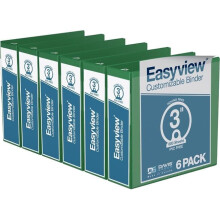 Davis Group 8414-04-06 Easyview Premium, Round Ring, Customizable, View Binder, 6 Pack (Green, 3')
