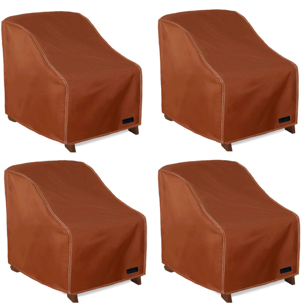NettyPro Waterproof Patio Chair Covers 4 Pack Outdoor Lounge Deep Seat Armchair Cover  34W x 37D x 36H inches  Brown-image-OPC-PFRSQHX-NEW