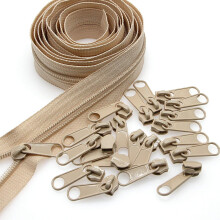 Leekayer #5 Beige Nylon-Spiralreiverschlsse, Meterware, 9,1 m, mit 25 Schiebern fr Heimwerker, Schneider, Nhen, Basteln, Tasche, Gepck, Kleid, S