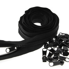 Leekayer #3 schwarze Nylon-Spiralreiverschlsse, Meterware, 9,1 m, mit 25 Schiebern fr Heimwerker, Schneider, Nhen, Basteln, Tasche, Gepck, Kleid