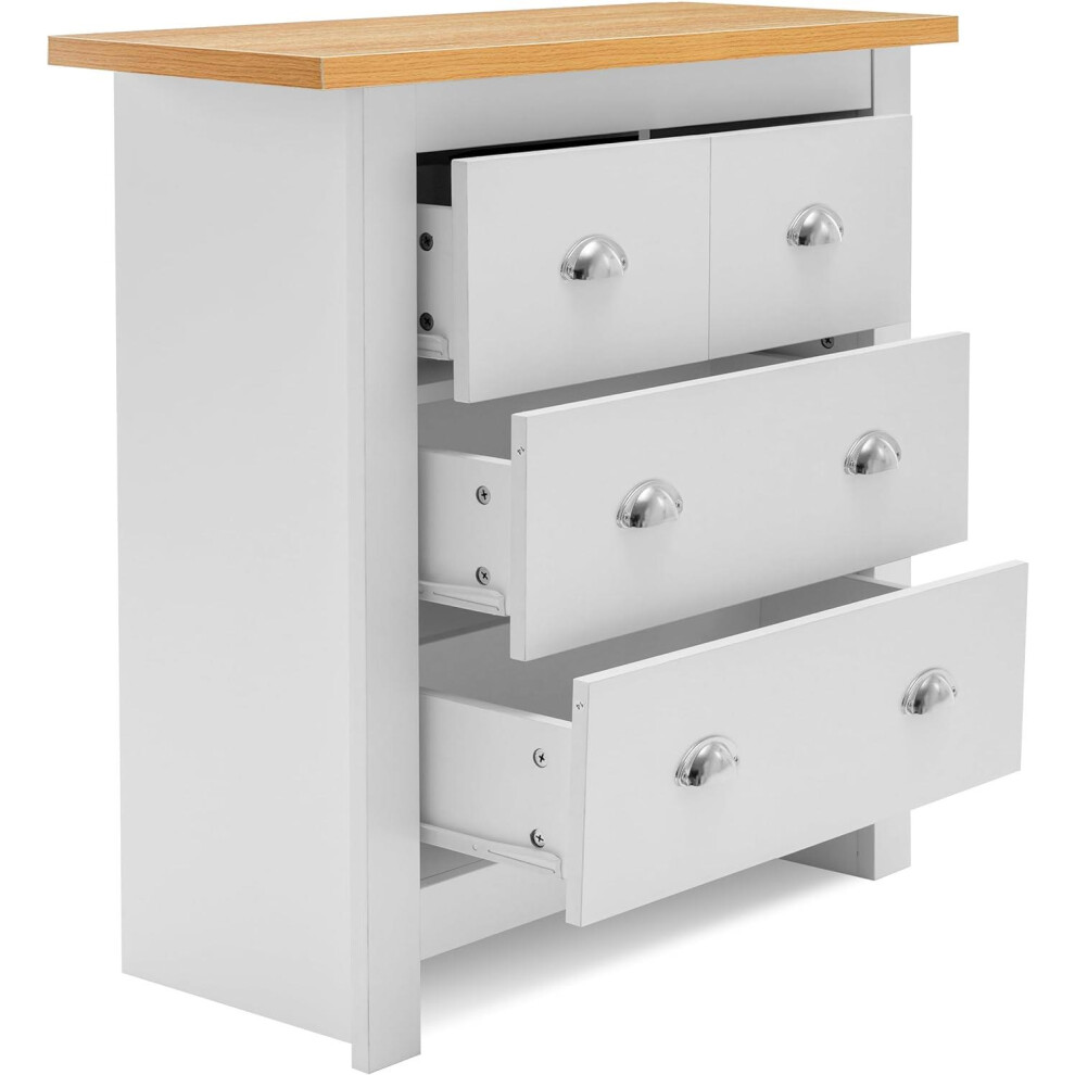 4-Drawer Chest for Bedroom Light Top White Dresser Storage Cabinet