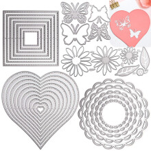 Daily Treasures 5er-Set Stanzschablonen, 32 Stck, Metallschablonen, Formen, mehrere Formen, DIY, Basteln, Prgewerkzeuge fr Alben, Scrapbooking, Ku