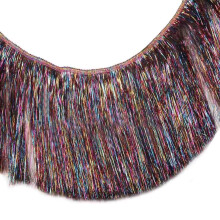 Mipper 10 meter 4 tommer bred metallisk frynse trim DIY latin dansekjole t?j tilbeh?r Xmas Party Decor Shiny Tassel Lace (Multicolor)