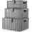 Homepeaz Set of 3 Woven Storage Basket Bin Wicker Hamper Stackable Box 1