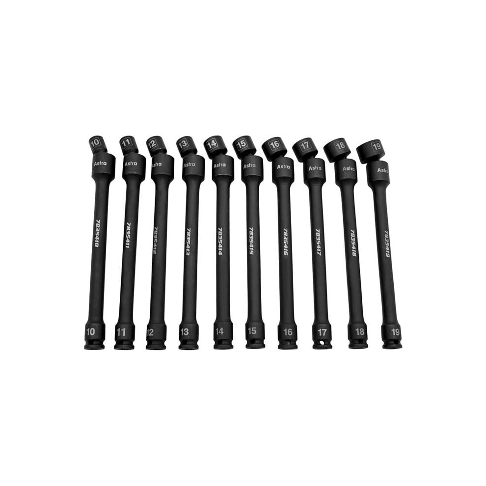 Astro Pneumatic Tool Ao78354 0.37 In. Drive Metric Impact Extension Socket Set, 10 Piece 745227080533