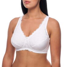 frugue Women's Post Surgery Mastectomy Bra with Pockets Surgical White