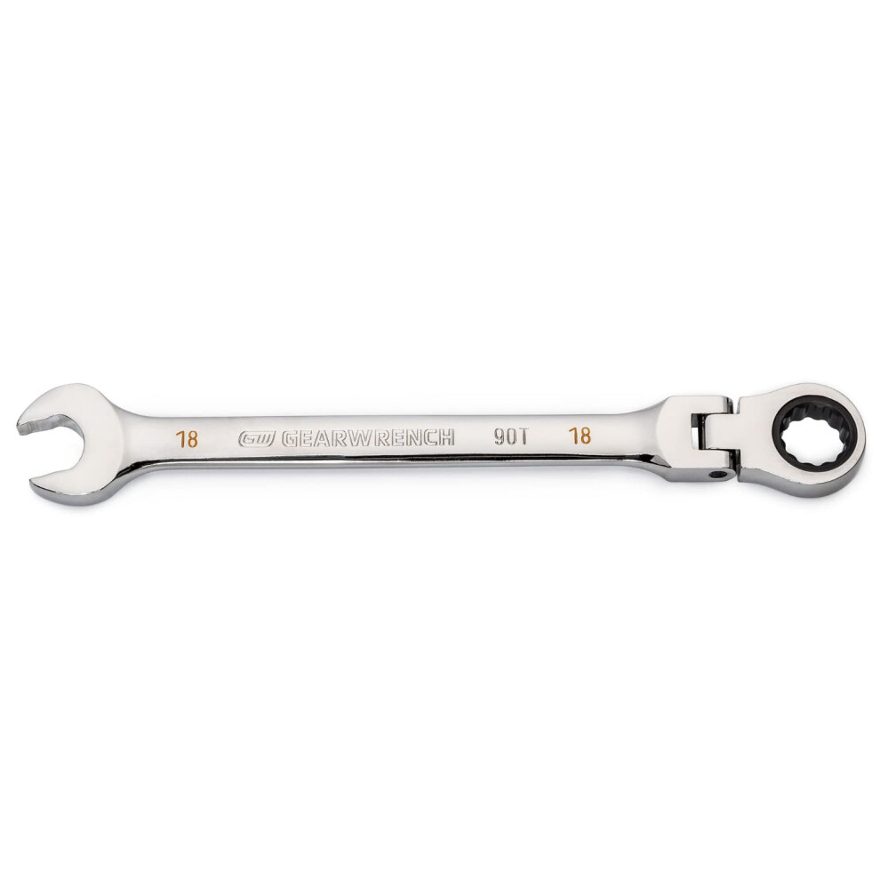 Gearwrench 18Mm 4 Degree Swing Arch 12 Point Flex Head Ratcheting Combination Wrench - 86718 099575067181