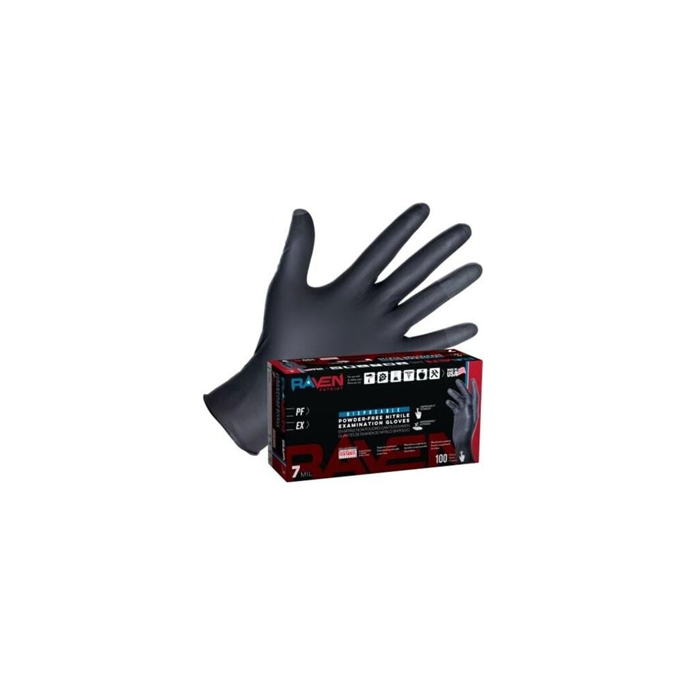Sas Safety Ss66485 Raven Patriot Powder-Free Exam Grade Nitrile Disposable Gloves - 2XL 781311700468