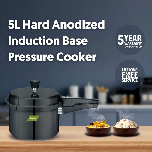 Preethi Hard Anodized Induction Base Outer Lid Pressure Cooker 5 Litres 1
